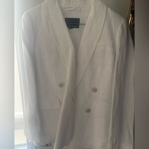 Banana Republic white linen blazer